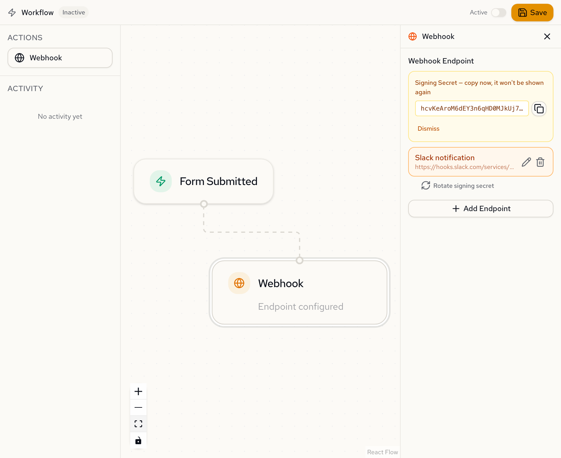 Signing secret reveal banner